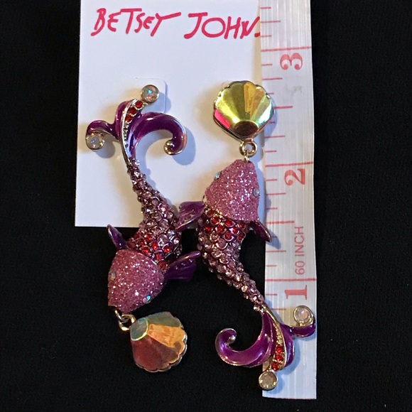 Betsey Johnson mismatch pink fish - Picture 10 of 11